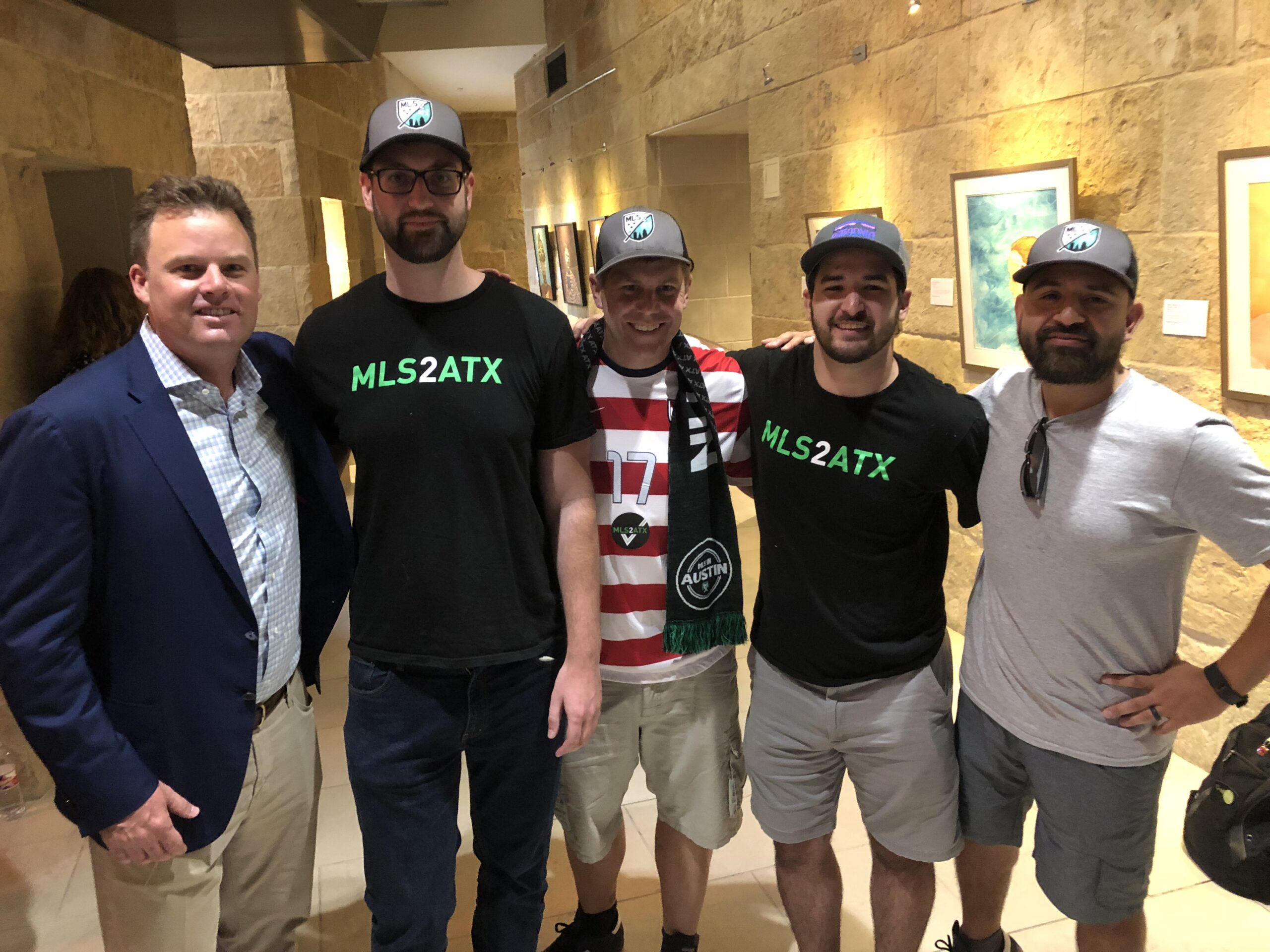 Austin soccer fans with Anthony Precourt in June 2018
